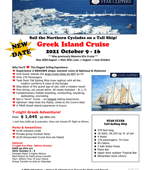 Registration on or use of this site constitutes. Greek Island Cruise A Wild Adventure Group Travel