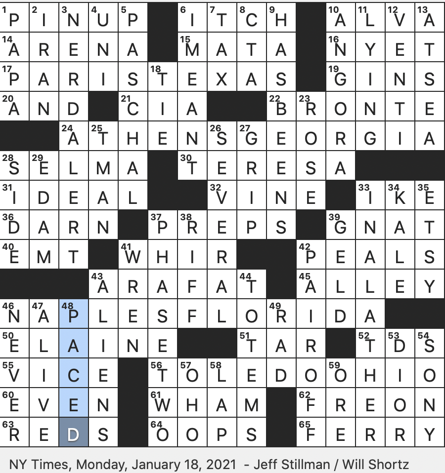 Students read, use mind maps, and complete crosswords to familiarise themselves . Rex Parker Does The Nyt Crossword Puzzle City Where You Won T Find Virgil S Tomb Mon 1 18 21 1986 Sci Fi Sequel Set In Deep Space