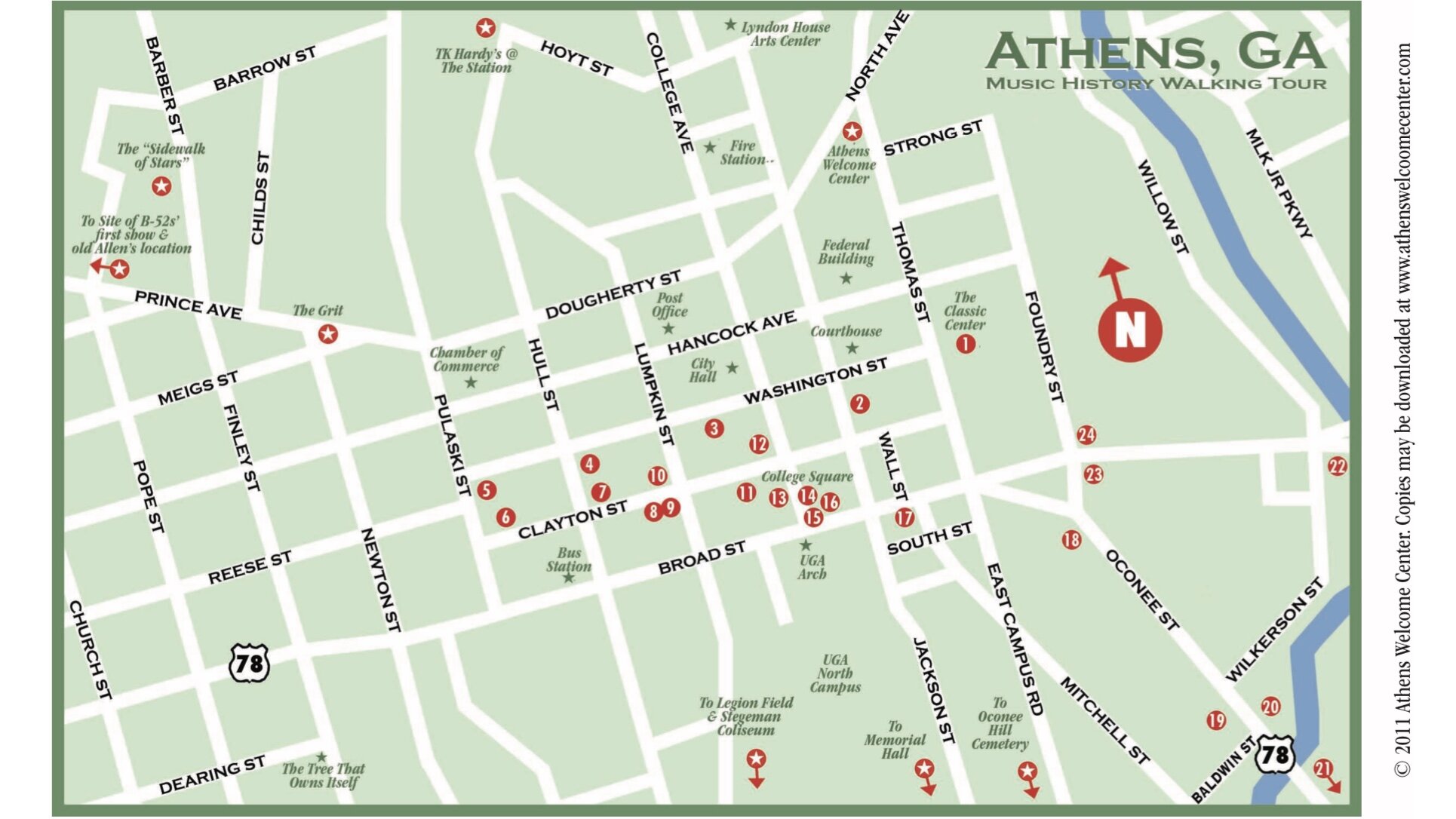 Tripsavvy / kelsea watkins every friday at 12:30, visitors gather to experience justin ferate's f. Athens Music History Self Guided Tour Historic Athens Welcome Center