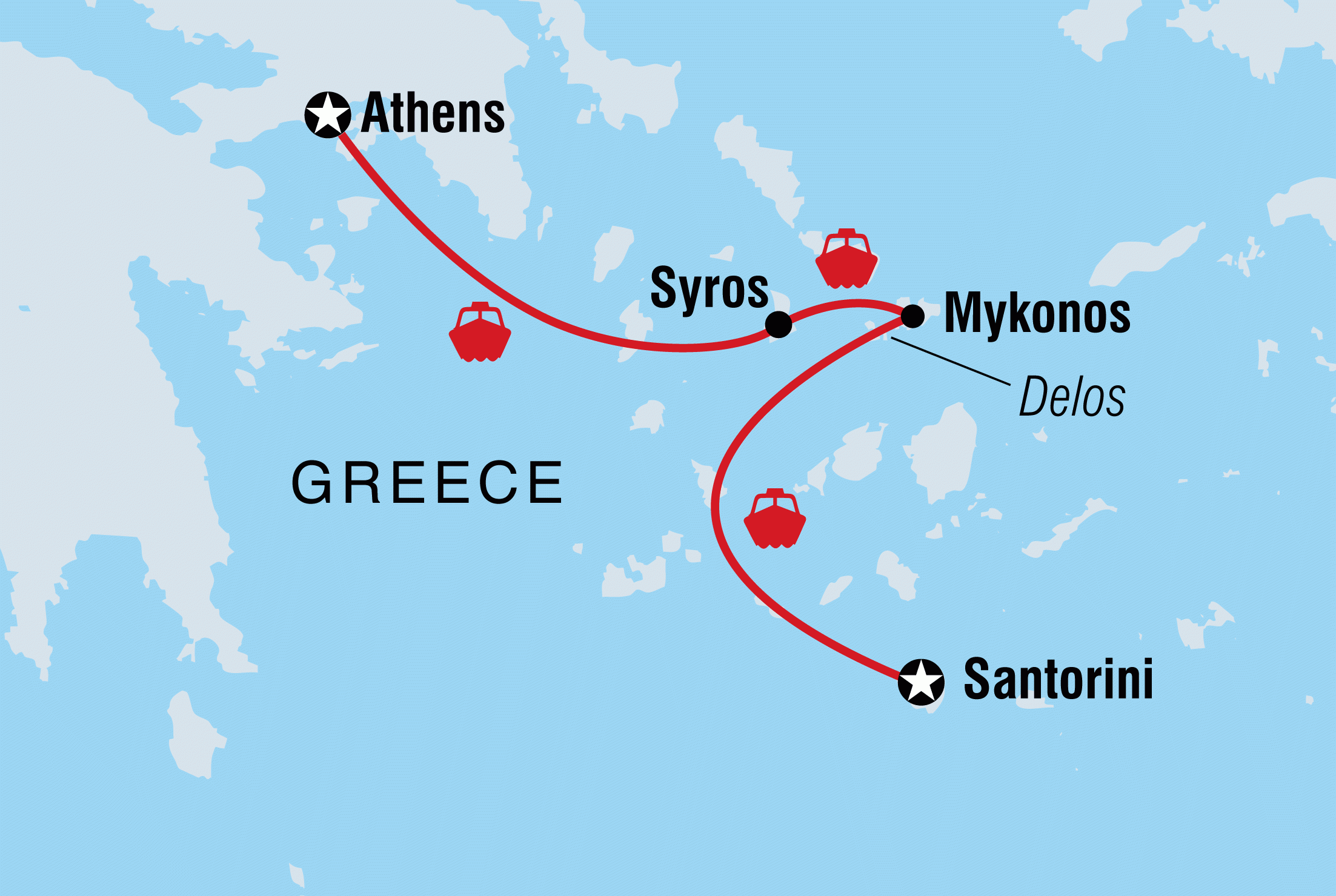 You can use a ferry from the main ports of athens (piraeus and rafina) or fly directly from the international airport of . Santorini And Mykonos Are Easy Day Trips From Athens Lavishly Travel