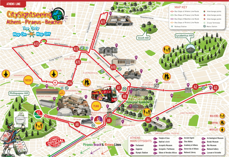 Exploring Hop On Hop Off Bus Athens&nbsp;Stops